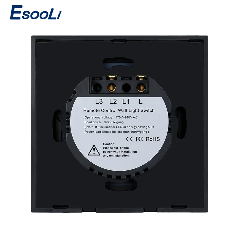 Сенсорный выключатель Esooli европейский стандарт 2 клавиши 1 канал беспроводной с