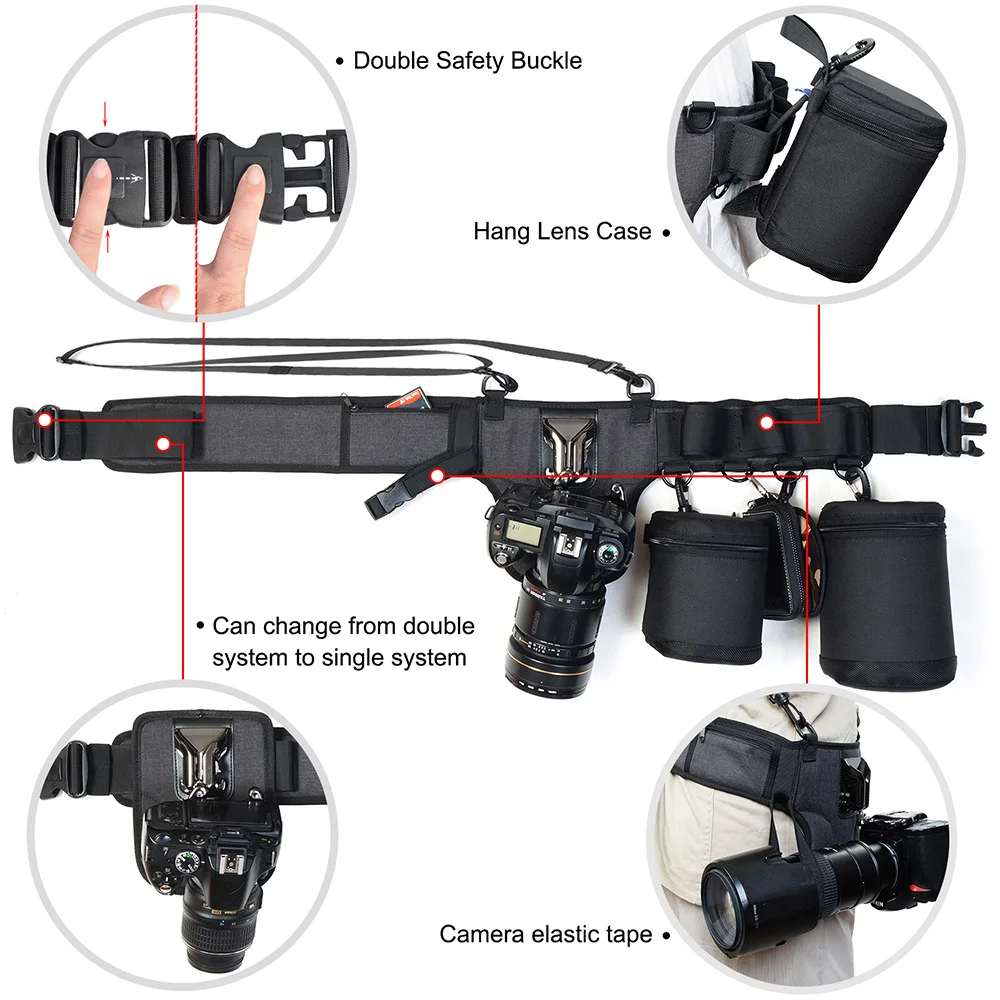 Поясной ремень CADeN с подвесным плечевым ремнем брезентовый пояс пряжкой для