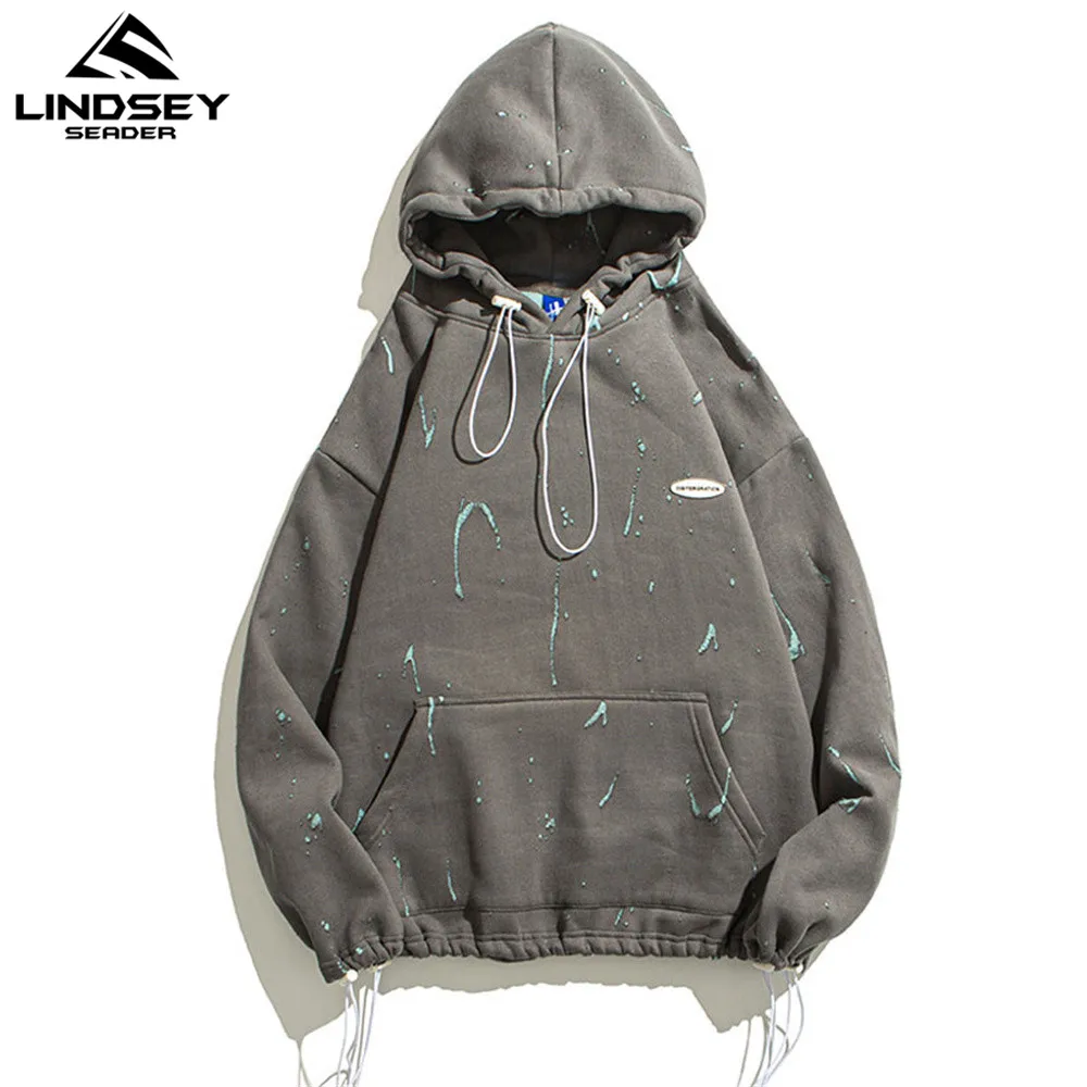 Мужская Флисовая Толстовка с капюшоном в стиле Харадзюку|Мужские толстовки и