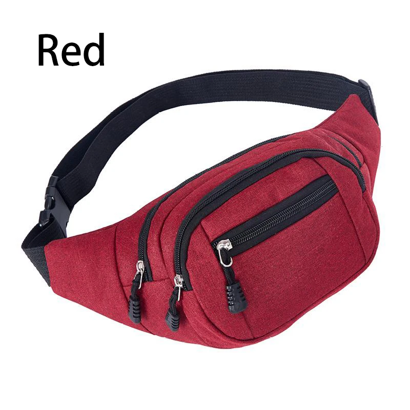 

New Multi-functional Sports Man Purse Nylon Man Bag Running Fashion Chest Bag Cross-body Bag Zipper Solid Color Messenger Bag