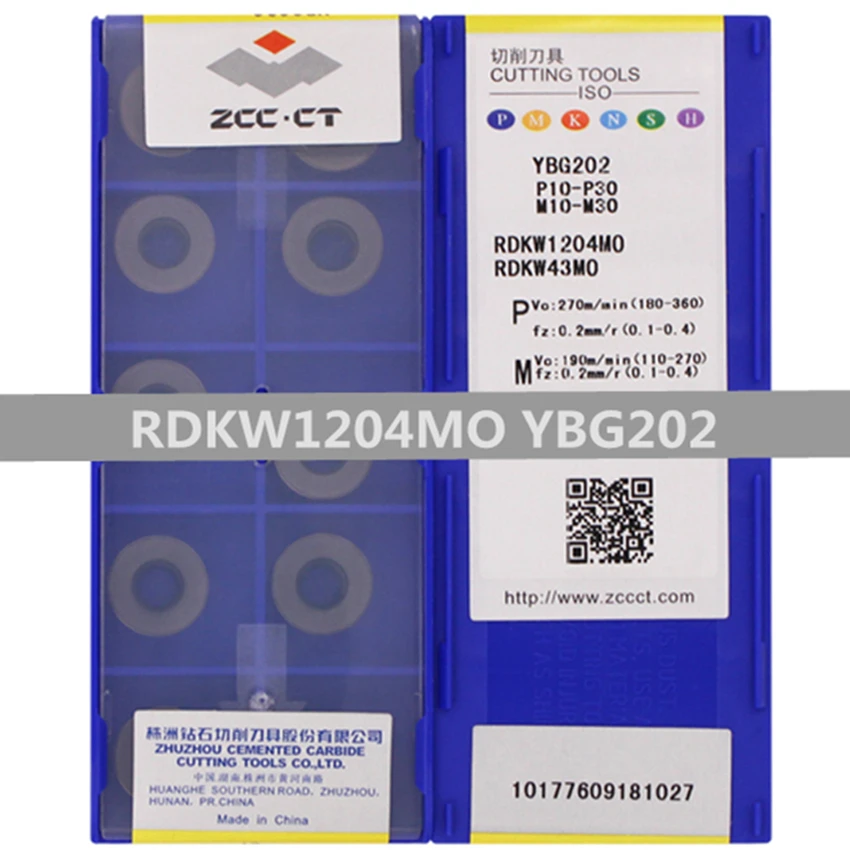 

ZCC.CT RDKW1204MO YBG202 CNC carbide inserts 10PCS/BOX