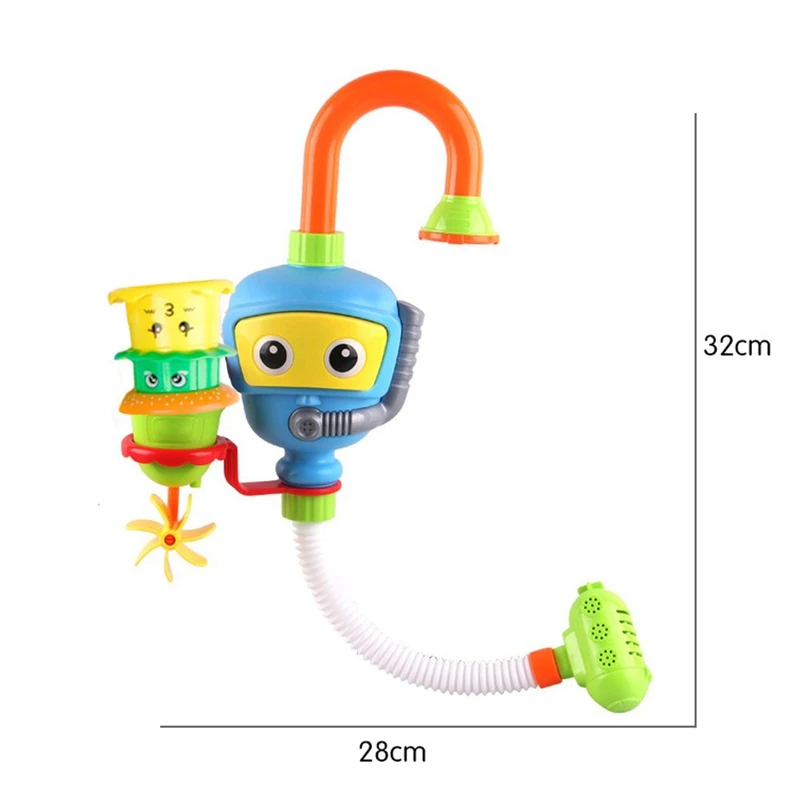 

Baby Bath Toy Bathtub Toy Diver Game Pool Water Toys Windmill with 3 Stackable and Nesting Cups Submarines and Spout
