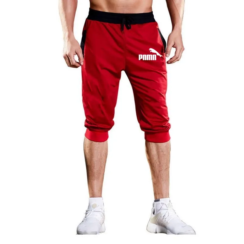 Мужские летние шорты до колена Цветные Лоскутные джоггеры короткие