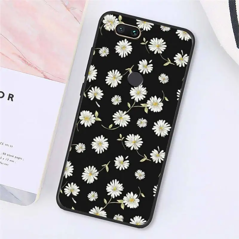 

daisy flowers pattern Phone Case For Xiaomi Redmi note 7 8 9 t k30 max3 9 s 10 pro lite Luxury brand shell funda coque