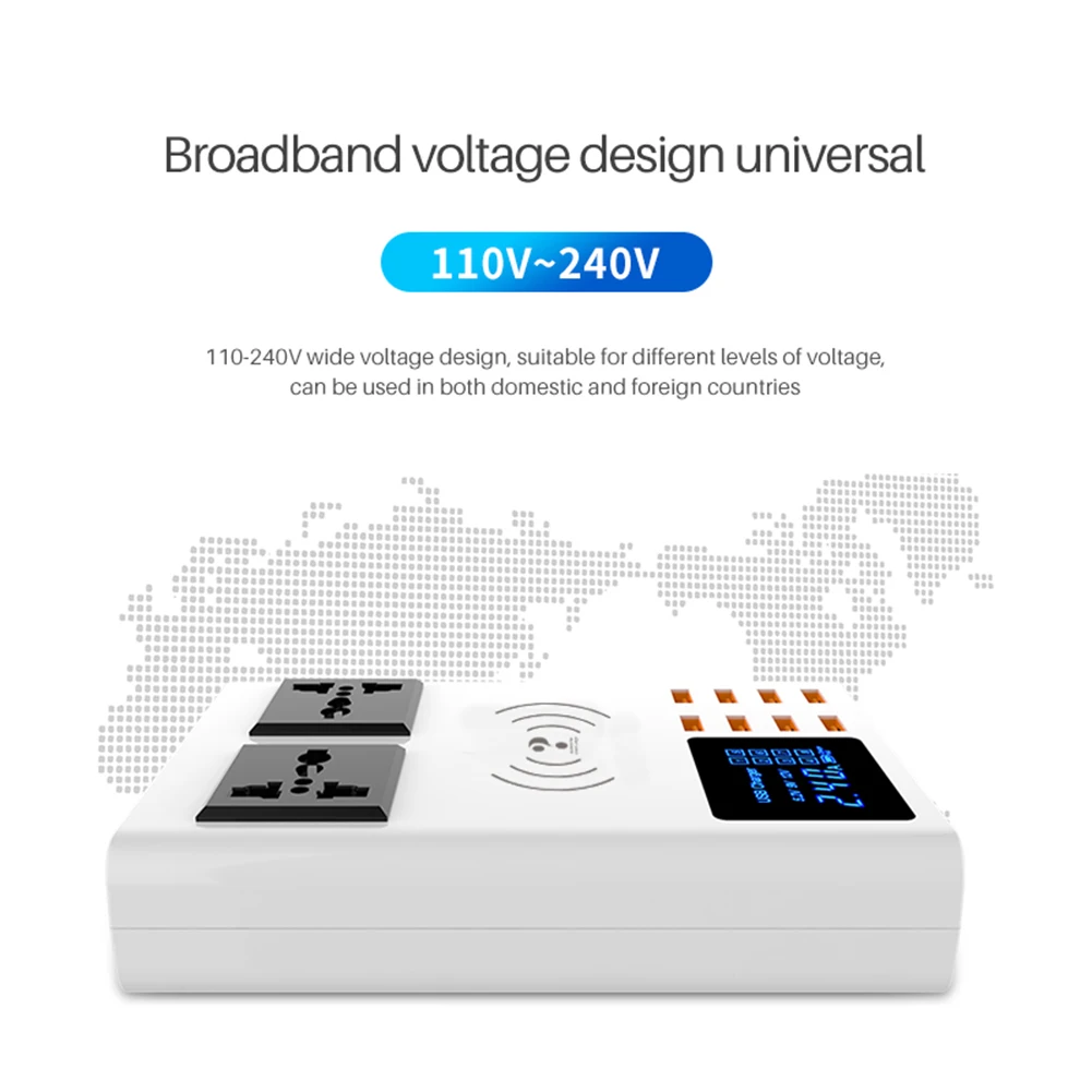 Быстрое зарядное устройство USB 40 Вт 8 портов светодиодный дисплей быстрая зарядка