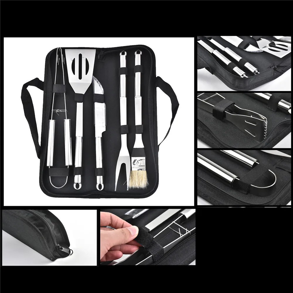 5 шт./компл. набор инструментов из нержавеющей стали для барбекю гриль ножей вилка