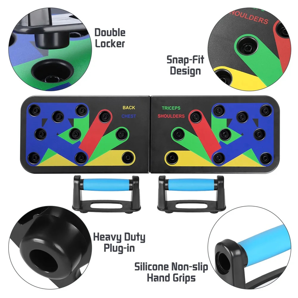 

9 in 1 Push Up Rack Board Men Women Comprehensive Fitness Exercise Push-up Stands Body Building Training System Sport Home Gym