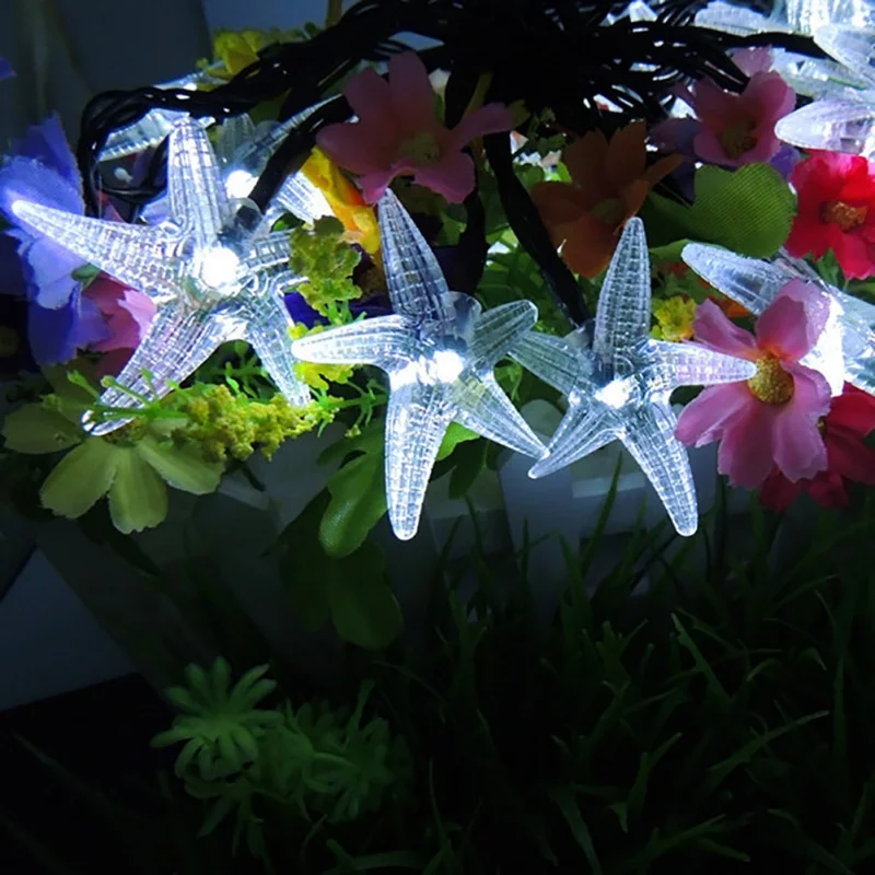Household Solar Light Strings Star Shape 35 LED Outdoor Waterproof Christmas Decoration | Дом и сад