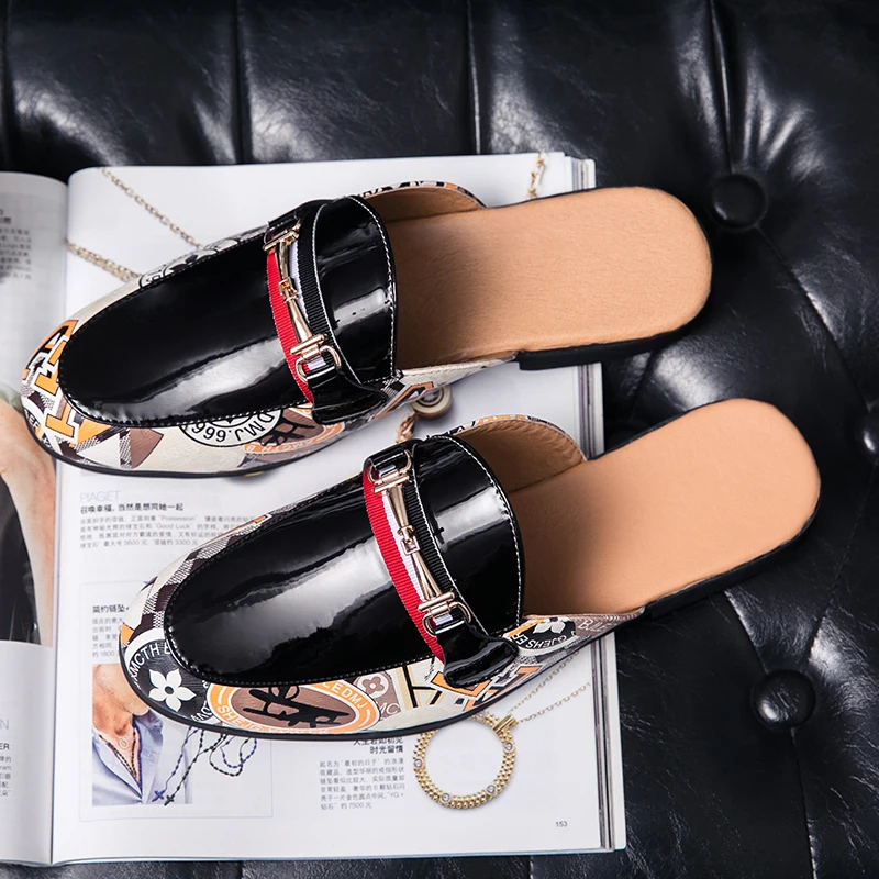 

Slippers-men Casual Male Shoe Men's Shoes Fashion Half Slippers Men Mens For Man Slipers Summer Big Size Flip Flops