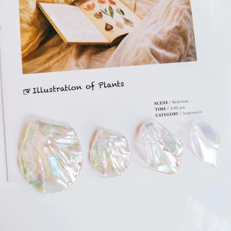 

Acrylic Plastic Petal Beads Clear Transparent Pendant Accessories Necklace Charms Jewelry Component Finding Diy Material 20pcs