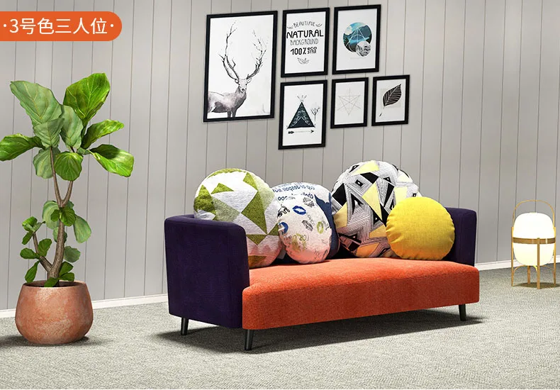 

Modern fabric sofa relax fashion sofa bed for living room with high density sponge inside white green orange color