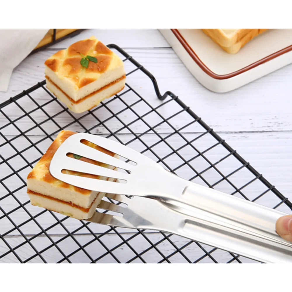 

Multifunctional Clamp Barbecue Clip Bread Tongs Stain Steel Food Clip for Kitchen Baking (Inches)