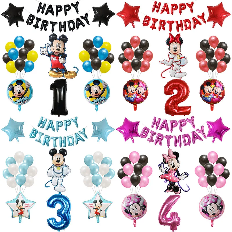 

39Pcs Colorful Minnie Number Balloons Set Cartoon Mickey Air Globos Children Birthday Baby Shower Party Decorations Kid Toy Gift