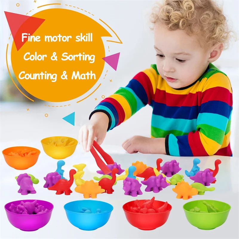 Разноцветные сортировочные игрушки Монтессори подходящая игра детские