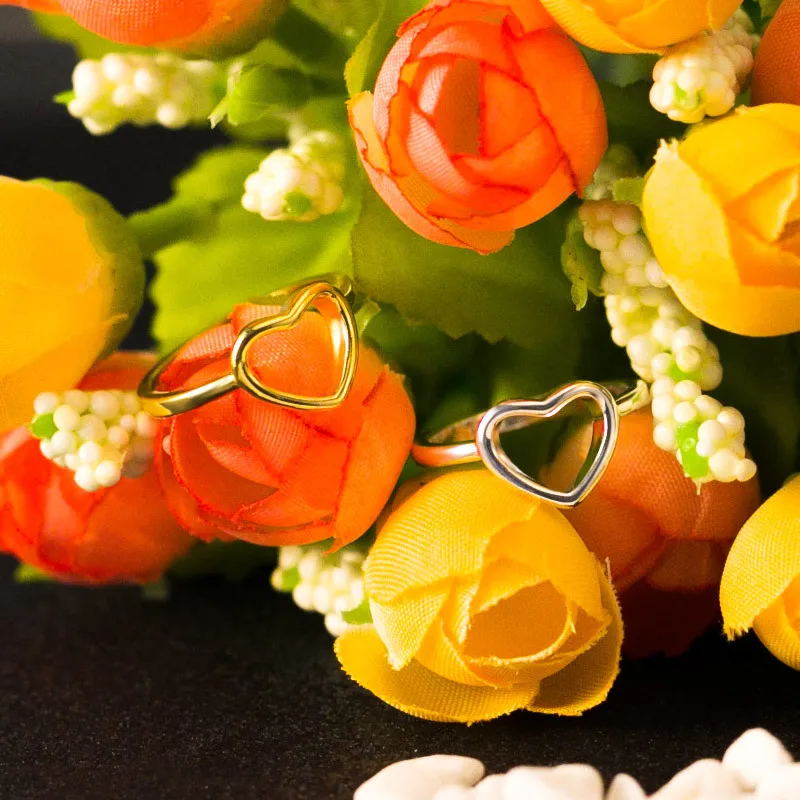 Visisap полый любящее сердце кольца для женщин Подарки тисненый Best Friend