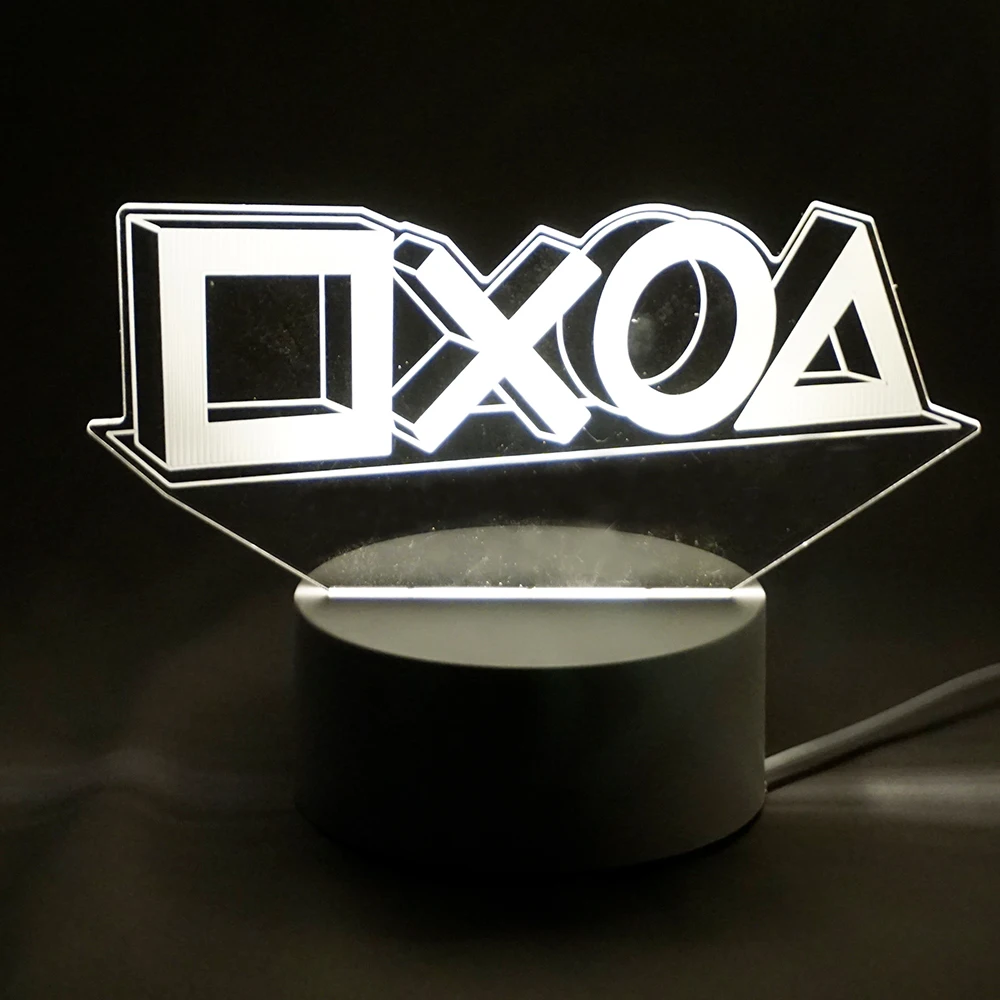 

Game Console Icon Logo Sensor Light 3D Night Lamp Gaming Room Desk Setup Lighting Decor on the table for Kids Bedside Gift