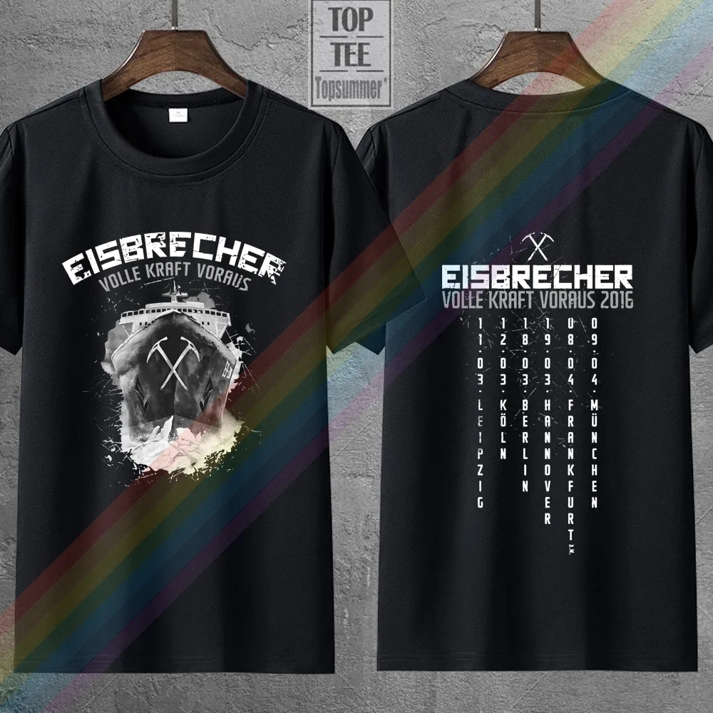 

Мужская футболка с надписью «Eisbrecher Tour», Классическая рубашка с принтом