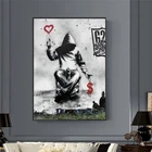 Картины на холсте с надписью Love Over Money от Banksy, плакаты и современные принты, настенные картины, промышленный стиль, гостиная, домашний декор