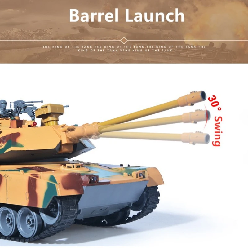 Emulational Sound Effect RC Battle Tank Bullet Launch Swing Barrel 320 градусов Turret Shiny Fat Electric