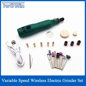 Миниатюрный вращающийся инструмент сделай сам, USB DC 5 в 10 Вт, беспроводной электрический шлифовальный станок с переменной скоростью, ручка для резьбы по дереву для фрезерования и гравировки