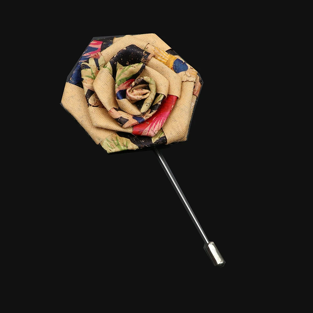 Новинка брошь из пробкового дерева с цветочным узором для мужчин и женщин