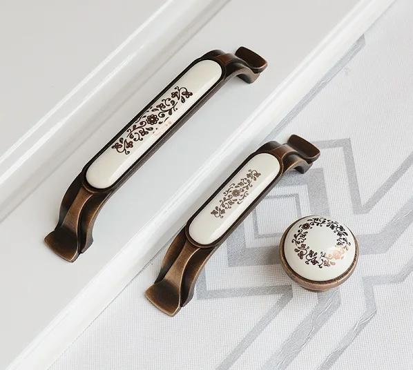 1 шт. европейская винтажная керамическая ручка для шкафа и ручек дверный шкаф