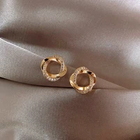 925 silver needle earrings exquisite small diamond entanglement earrings commuter earrings