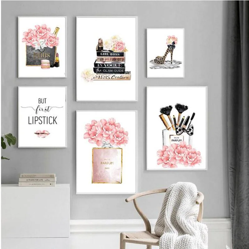 

5D DIY diamond painting fashion perfume handbag high heels fashion art rhinestone embroidery picture beauty salon girl room deco