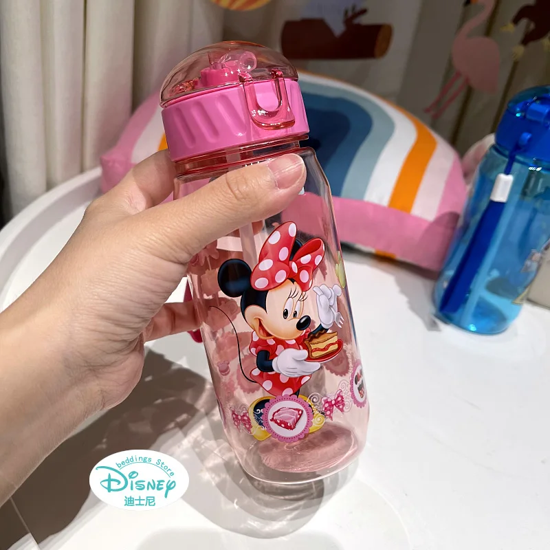 Мультяшная чашка Disney детская пластиковая соломенная питьевая портативная