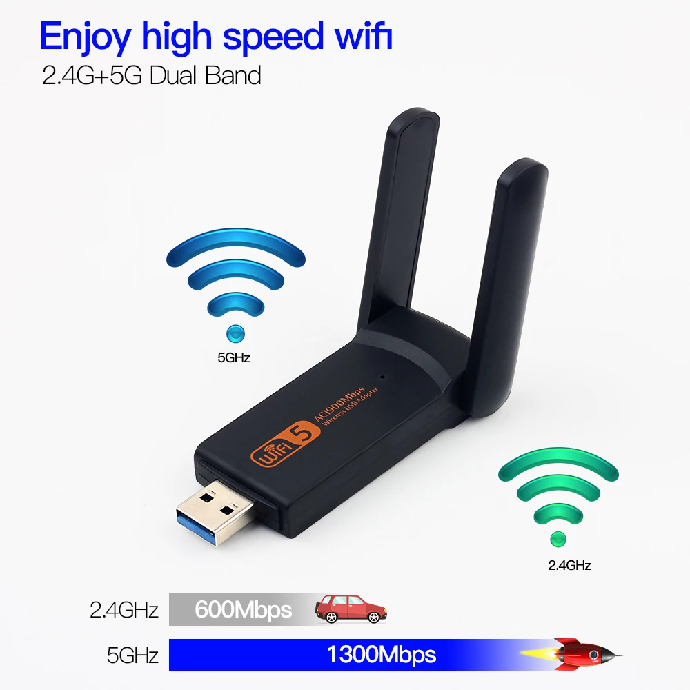 USB Wifi Adapter Dual Band 1900Mbps Dongle RTL8814 802.11ac Wi-fi Wireless AC1900 3.0 Antenna Card For PC Laptop | Компьютеры и офис