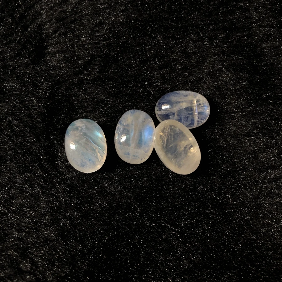 

Wholesale 2pcs Rainbow Moonstone Cabohcon Bead 7x9mm 8x10mm 10x14mm Oval Gem Cabochon Beads Pendant Ring Face