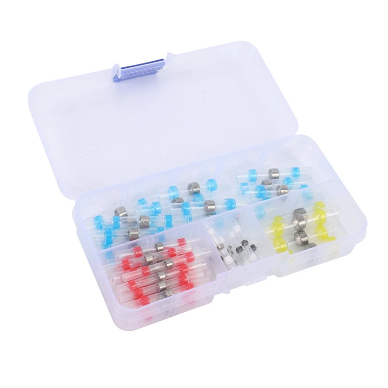 

55Pcs Solder Seal Wire Connector,Solder Seal Heat Shrink Butt Connectors,Waterproof Electrical Butter Terminals Wire Splice For
