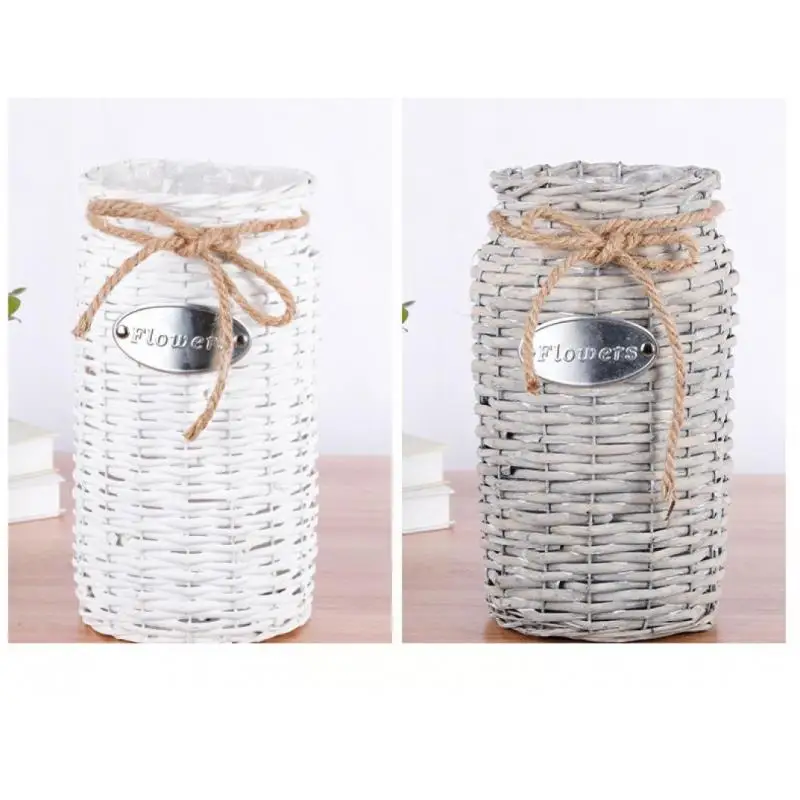 Цветочный горшок из ротанга Европейский стиль Цветочная ваза для украшения