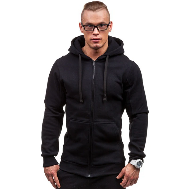 

ZOGAA 2021 New Hoodie Men's Fashion Casual Sports Long Sleeve Zipper Jacket Pure Color Loose Warm Men's Top Streetwear Pockets