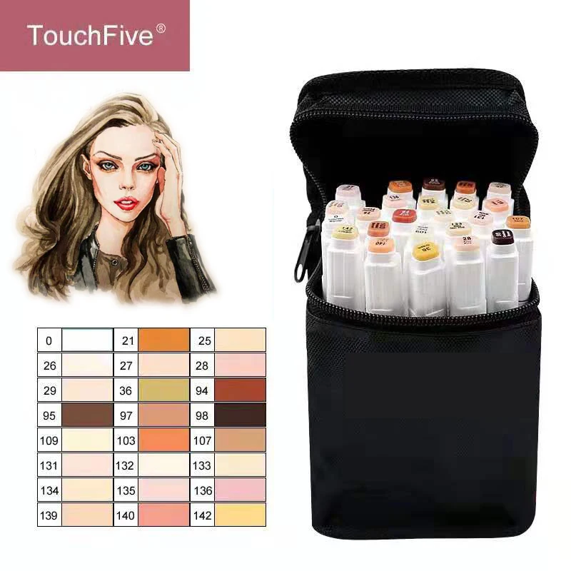 Маркеры TouchFIVE на спиртовой основе 12/24 цветов | Канцтовары для офиса и дома