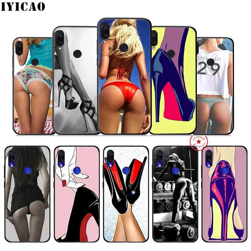 Сексуальный задник высокий каблук мягкий чехол для Xiaomi Redmi Note 8 7 6 5 Pro 5A 4X Prime