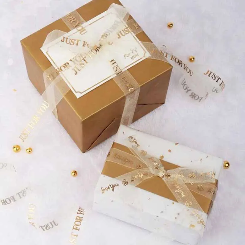 Горячая распродажа 2 5 см 10 ярдов Forever love Snow пряжа лента DIY Подарочная коробка для