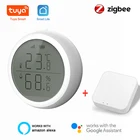 Wi-Fi датчик температуры и влажности Tuya ZigBee, гигрометр, термометр, детектор, дистанционное управление, поддержка Alexa Google Home