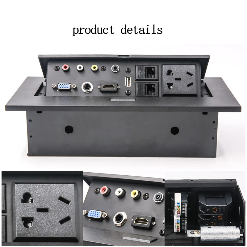 Всплывающее окно Настольный мультимедийный разъем пластина из алюминиевого