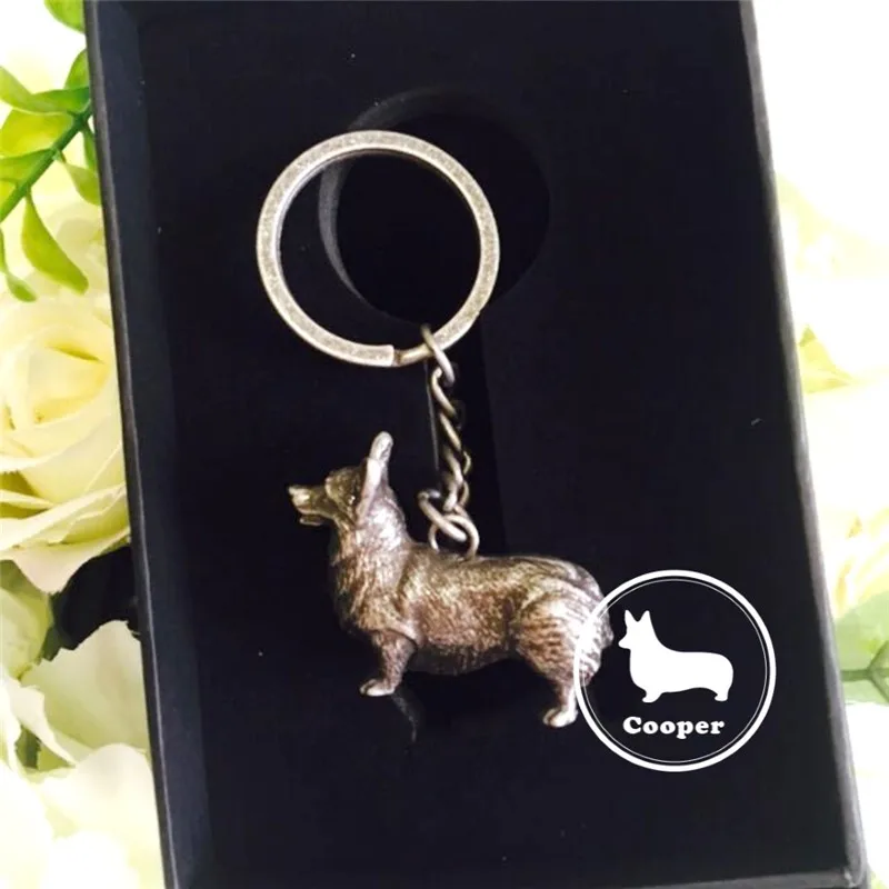 Брелок для ключей с валлийской собакой корги медный брелок животным тематикой в