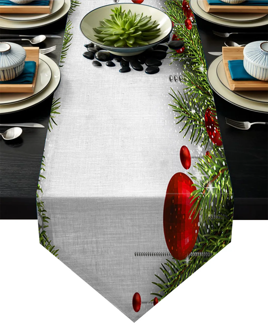 Снег Зима Рождество праздник печатных настольная дорожка столовые приборы Отель