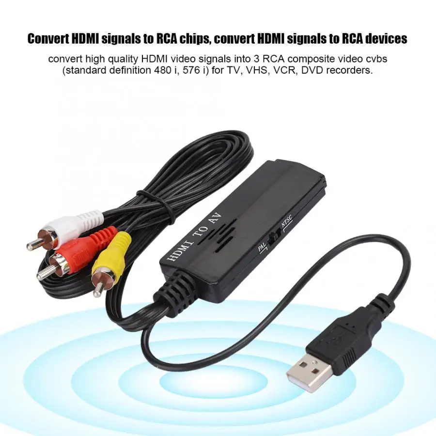 HD HDMI в AV видеоконвертер телеприставка к старому ТВ с кабелем 1 м для DVD/кабельной