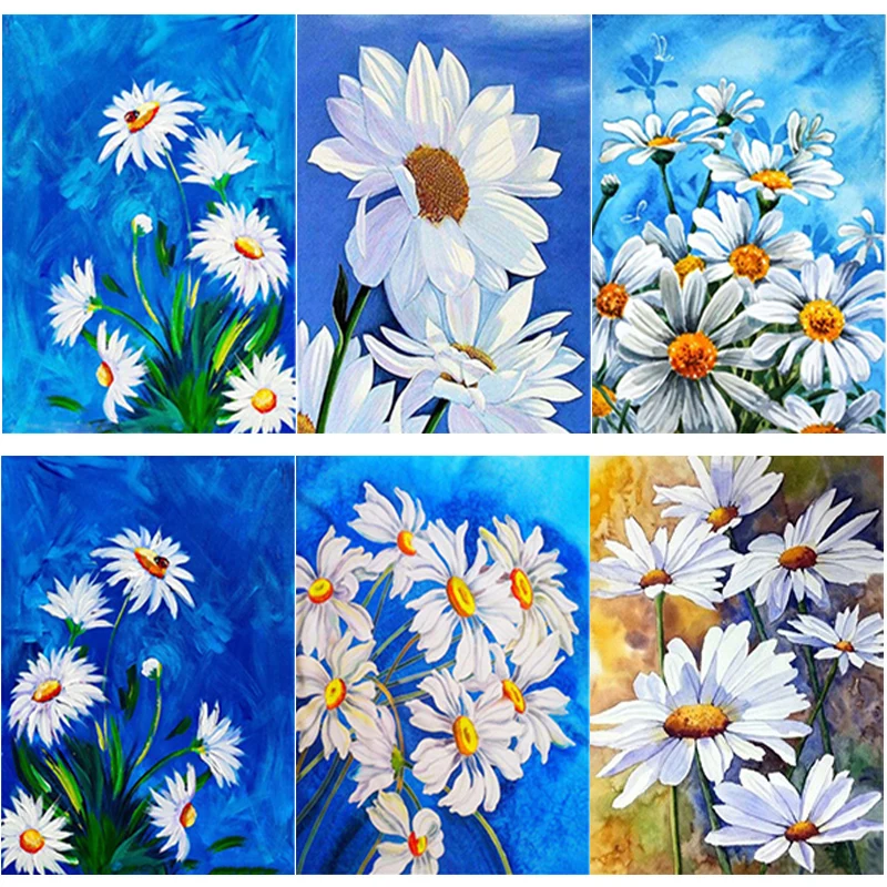 

5D DIY Diamond Painting Little Daisy Diamond Embroidery Full Square Round Drill Flower Cross Stitch Crafts Art Home Decor Gift