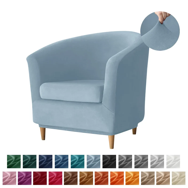 

Split Velvet Club Bath Tub Armchairs Chair Covers Stretch Single Sofa Slipcover Sofa Couch Cover for Bar Counter with seat cover
