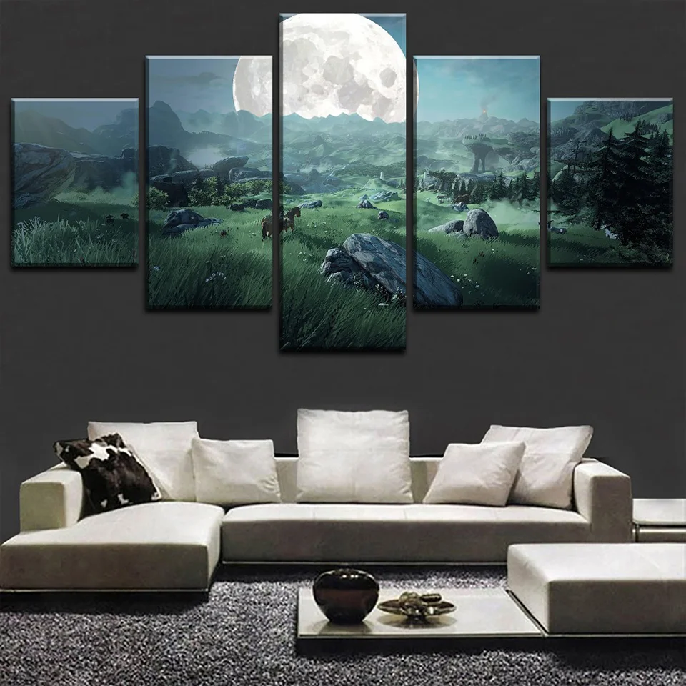 

5 Piece Canvas Wall Arts Game Painting Prints Modular Poster Living Room Modern Picture Bedroom HD Home Decoration