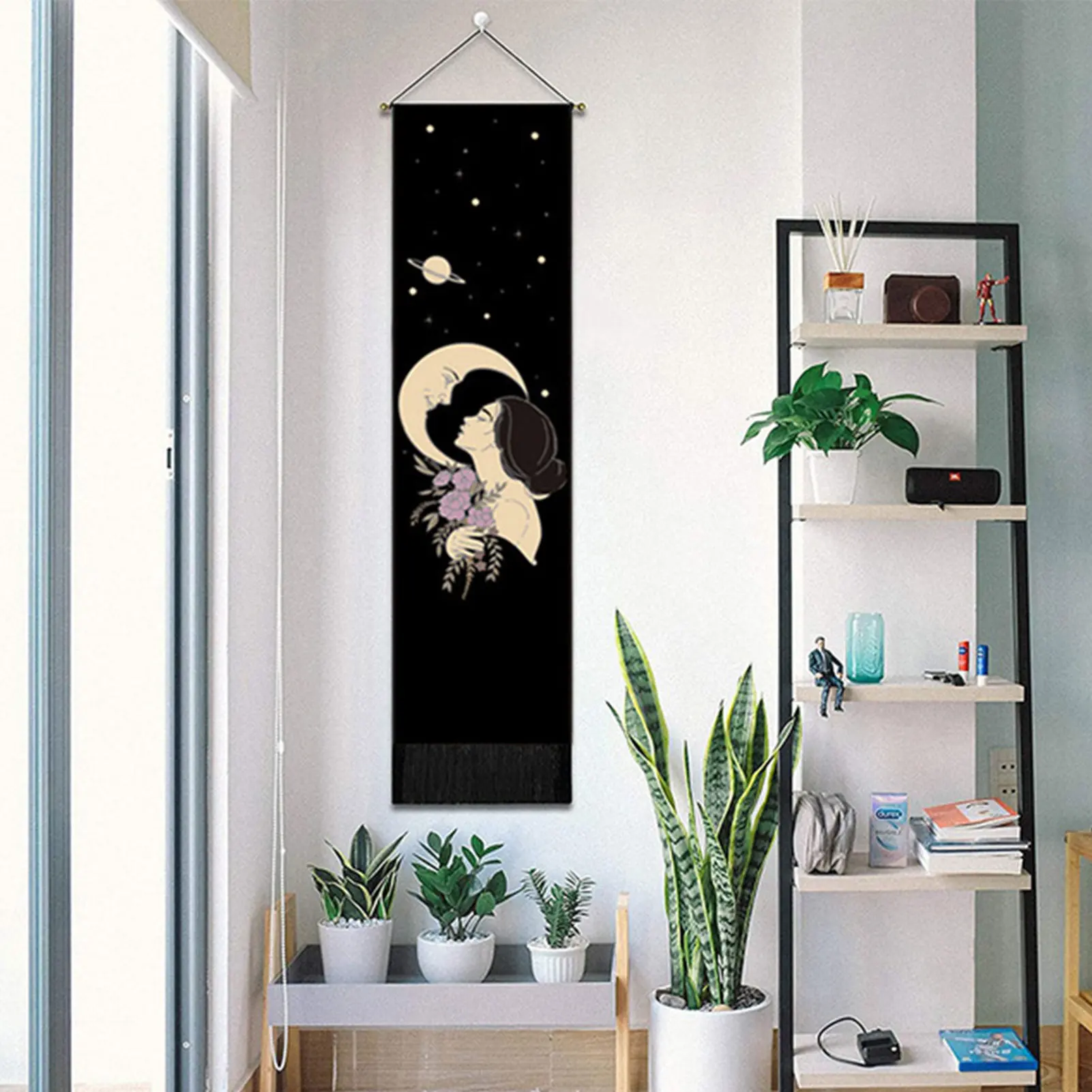 

Home Decor Bedroom Moon Phase Tapestry Polyester Cotton Gift Door Party With Tassels Wall Hanging Wedding Living Room Art