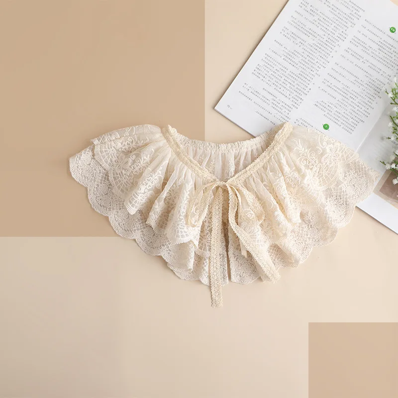 

SHUCHAN Detachable Collars Lace French One Size Polyester Fashion Women Adult Renaissance Fake Collar Accessories for Women