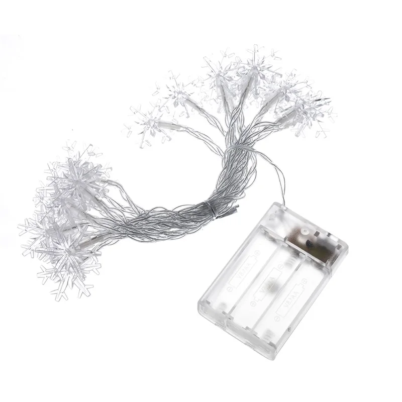 Рождественская светодиодная гирлянда снежинки подвесные сказочные огни для