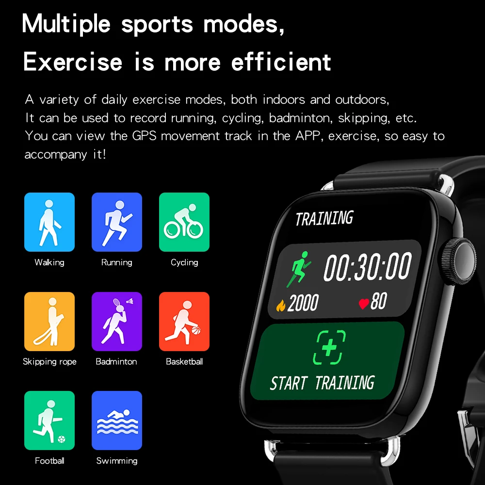 

QY03 Smart Watch PK Apple Watch iwatch men's wrist watch 1.7 Inch Camera control Heart Sport Rate 2021 Women's watches