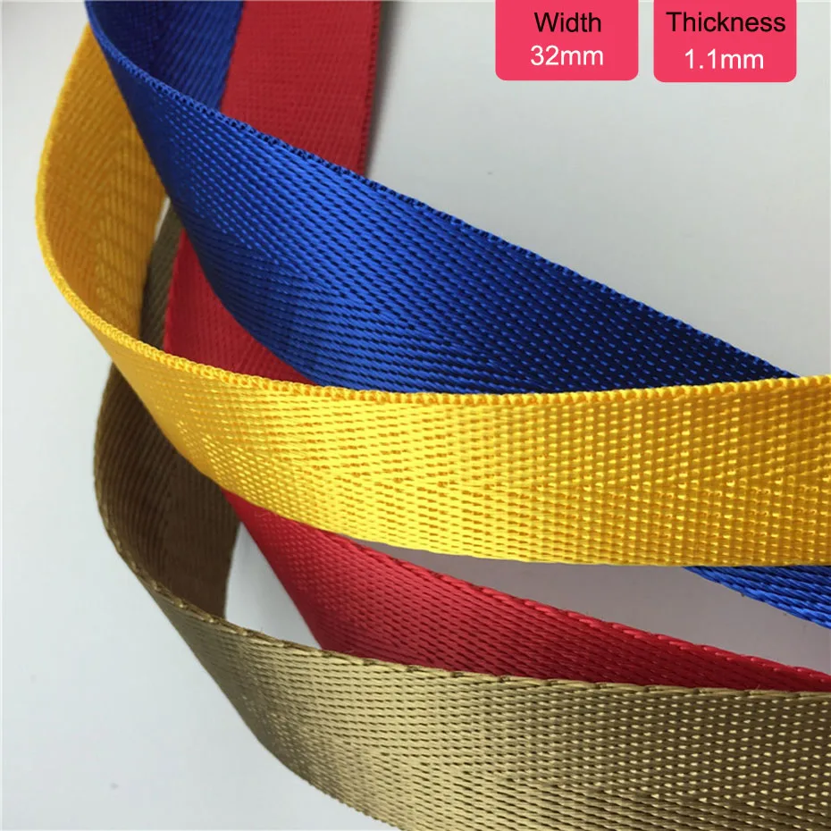 

50 Yards 32mm Width Nylon Herringbone Twill Tape Bag Straps Sewing Webbing Trimming Garment Ribbon DIY Craft 1.1mm Thickness